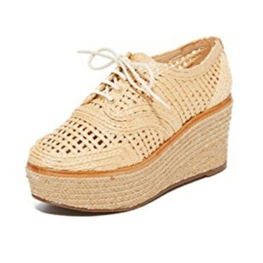 Schutz Jules Raffia Platform Oxfords Women's Sz. 8.5